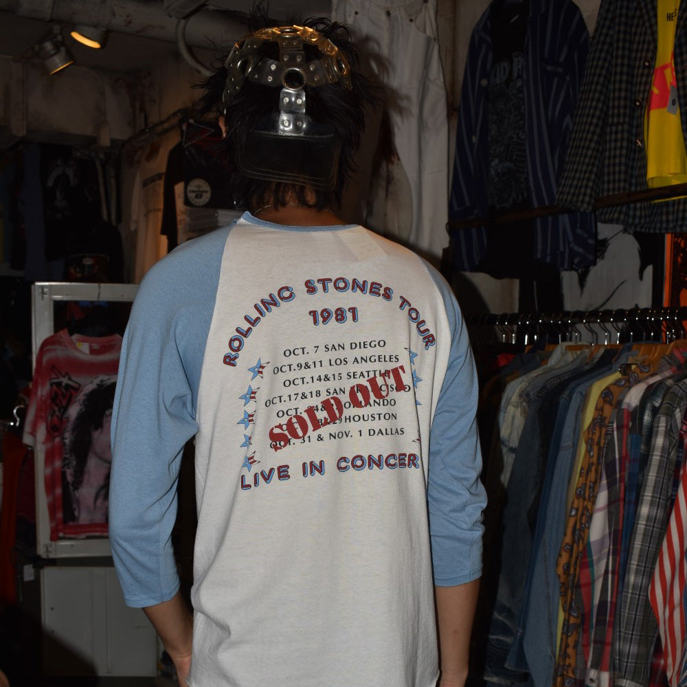 80’s The Rolling Stones "1981 American Tour" ラグラン ロックTシャツ USA製 260807HSH1