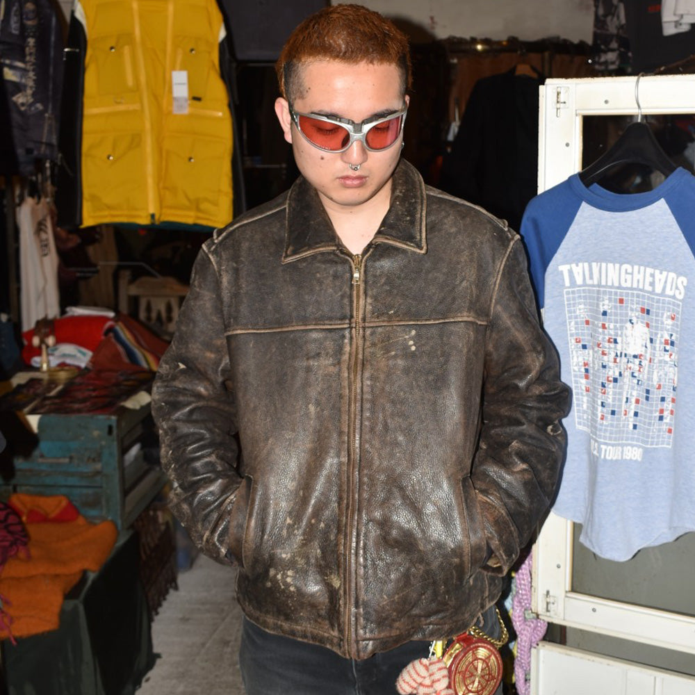 90's Eddie Bauer レザージャケット フェードブラウン 260203H