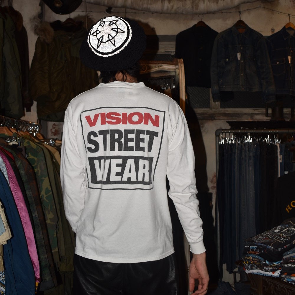 80's VISION STREET WEAR ボックスロゴ スケート ロンT USA製 260908H