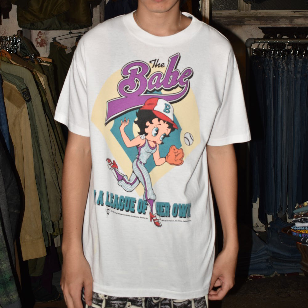 90's Betty Boop "The Babe" ベースボール キャラT USA製 260821H