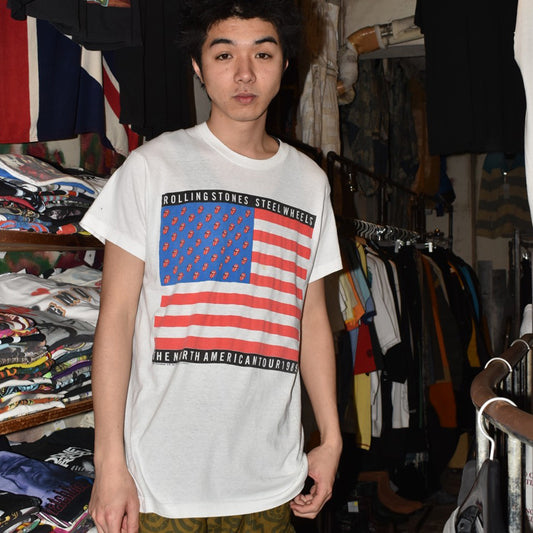 80's THE ROLLING STONES "STEEL WHEELS" NORTH AMERICAN TOUR ロックTシャツ 260421H