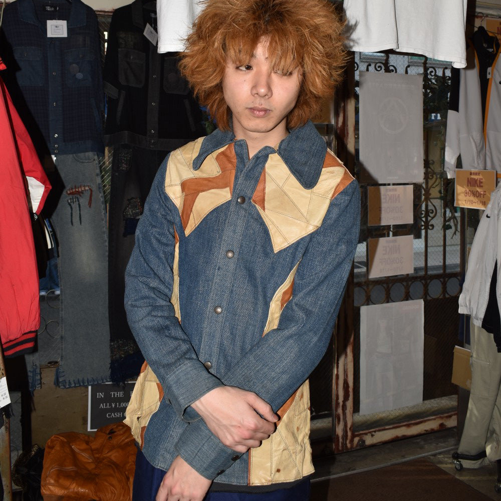 70's Dylan Jeans デニム×レザー ヒッピージャケット 260116H