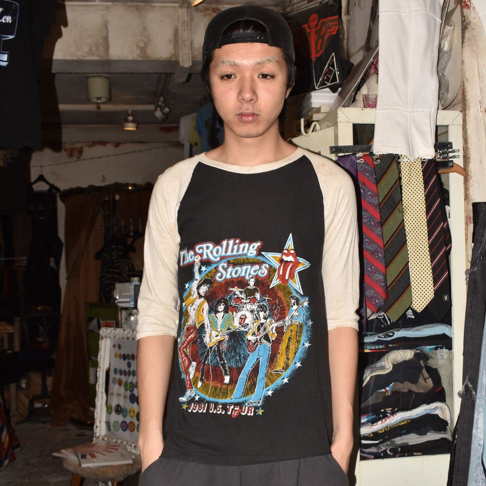 80's The Rolling Stones "1981 US Tour / Tattoo You" ラグラン ロックTシャツ 260710H