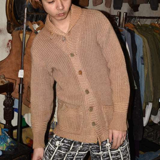 40's ショールカラー ニットカーディガン  260109H