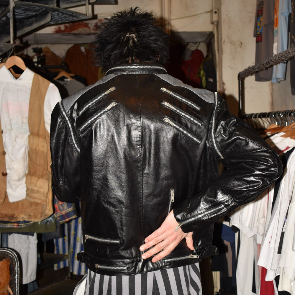 80's Casablanca "Beat It" マルチジップ 2way レザージャケット 260703H