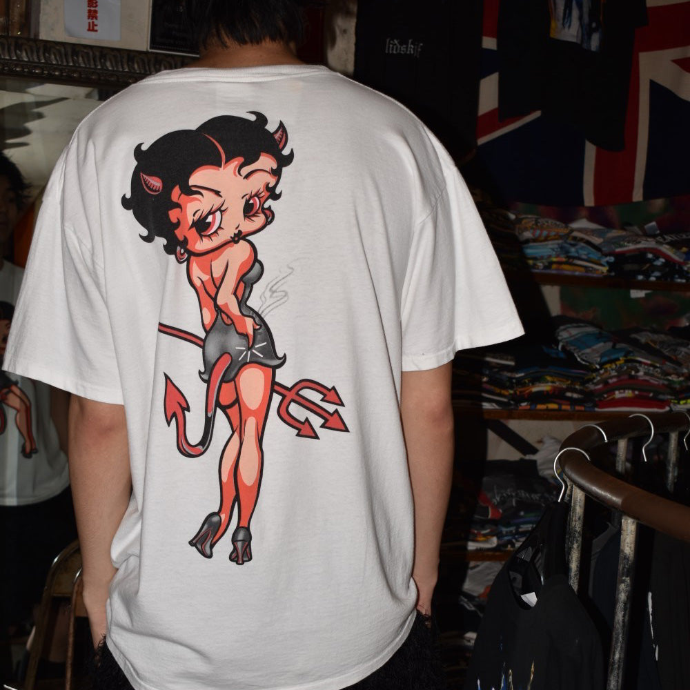 90's Betty Boop "DEVIL" ピンナップ 両面プリント キャラT 260609H