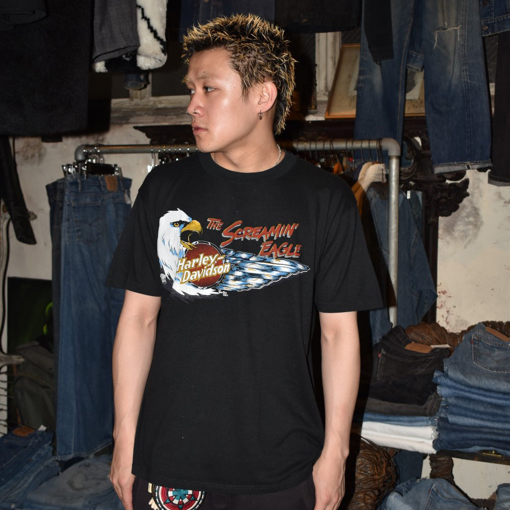 80's HARLEY-DAVIDSON "The SCREAMIN' EAGLE" ハーレーTシャツ USA製 260602H
