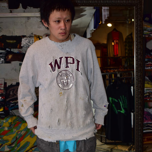 90’s Champion REVERSE WEAVE "WPI" カレッジ ボロ リバーススウェット USA製 261016H