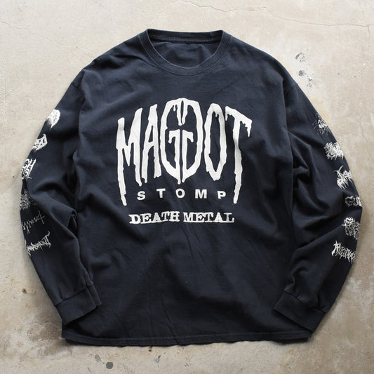 デッドストック! Maggot Stomp "Death Metal Roster" ロングスリーブ Tシャツ 250930