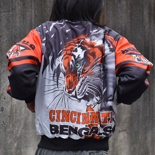 90's Chalk Line “NFL Cincinnati Bengals” スタジャン ナイロンジャケット USA製 231028H