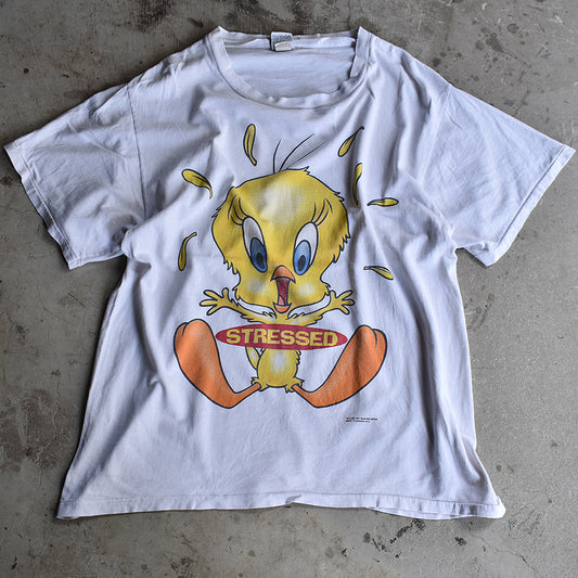 90's　Looney Tunes/ルーニー・テューンズ ”STRESSED” Tee　USA製　220612