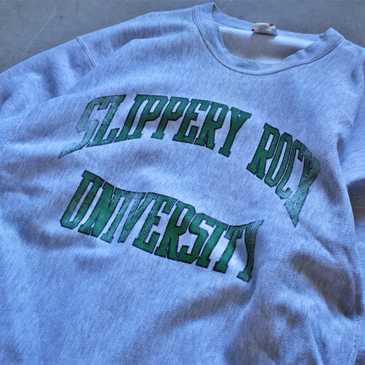 90's　Lee/リー 雰囲気◎ “SLIPPERY ROCK UNIVERSITY” リバースタイプ スウェット　USA製　221125