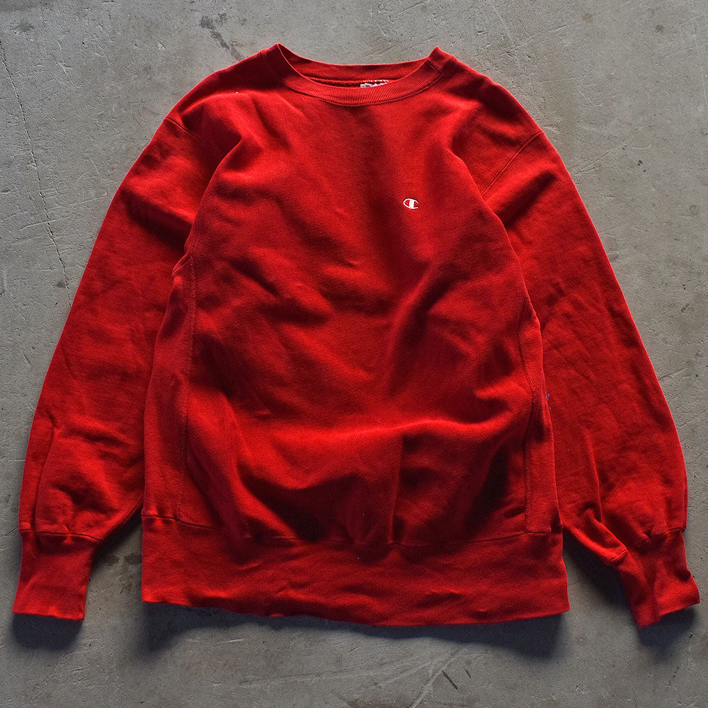 80's　Champion/チャンピオン 目付き RED RWスウェット　USA製　230107