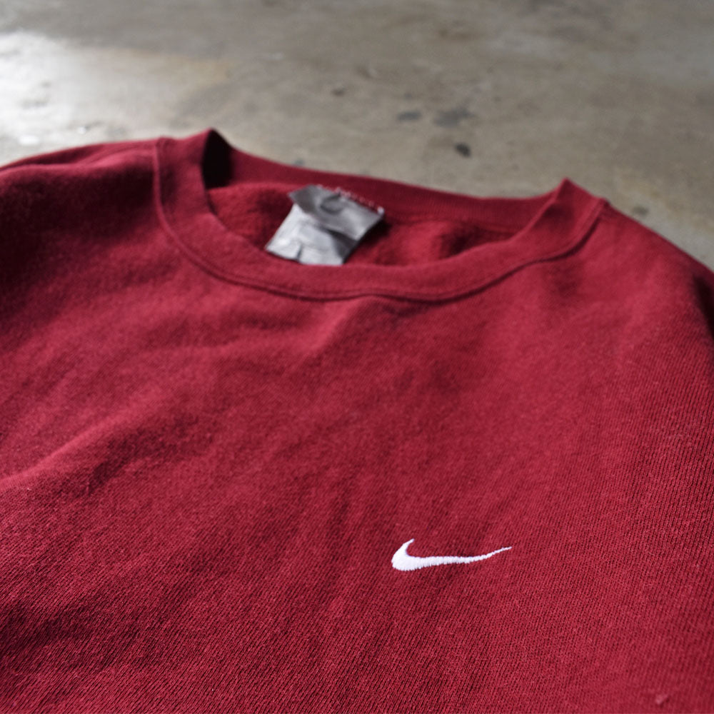 Y2K　NIKE/ナイキ 刺繍 small swoosh logo RED スウェット　230331