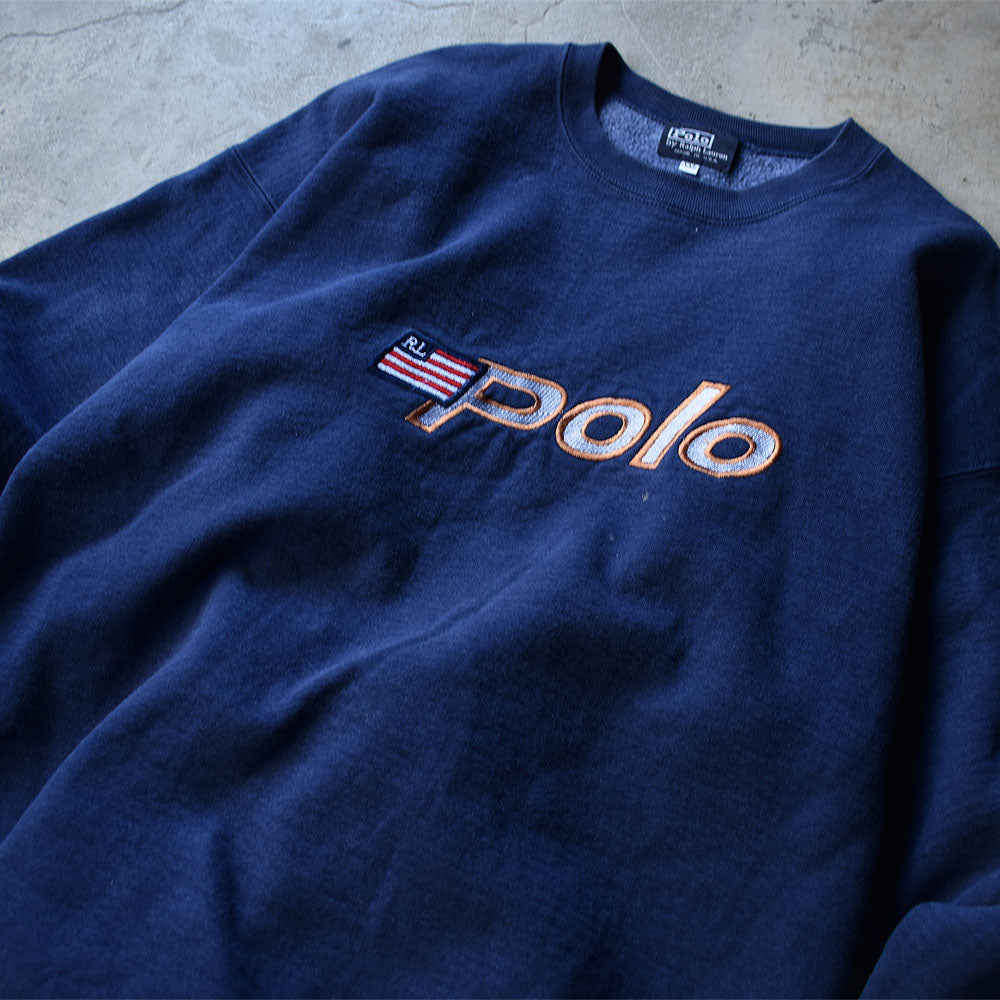 90's　ブートレグ Polo Ralph Lauren/ポロ ラルフ ローレン logo刺繍 スウェット　USA製　221102