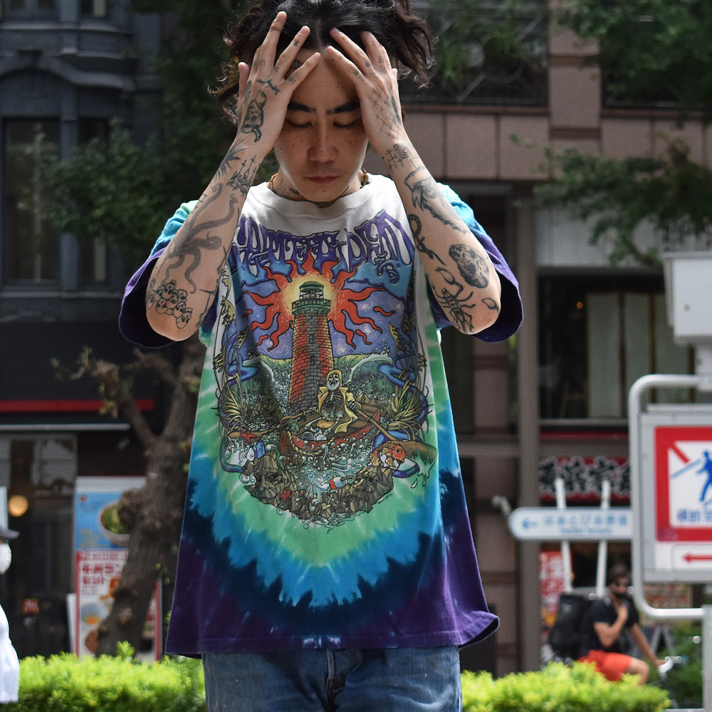 グレイトフル・デッド スカル タイダイ Tシャツ 2000年 リキッドブルー 古着