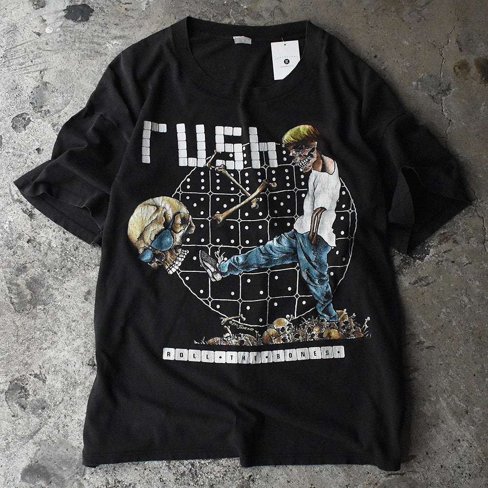 90's　Rush/ラッシュ × Pushead/パスヘッド　“ROLL・THE・BORNS” Tee　220911H
