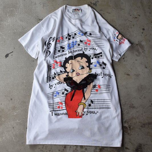 90's Betty Boop/ベティ・ブープ “I Wanna Be Loved By You” Long Tee USA製 220706
