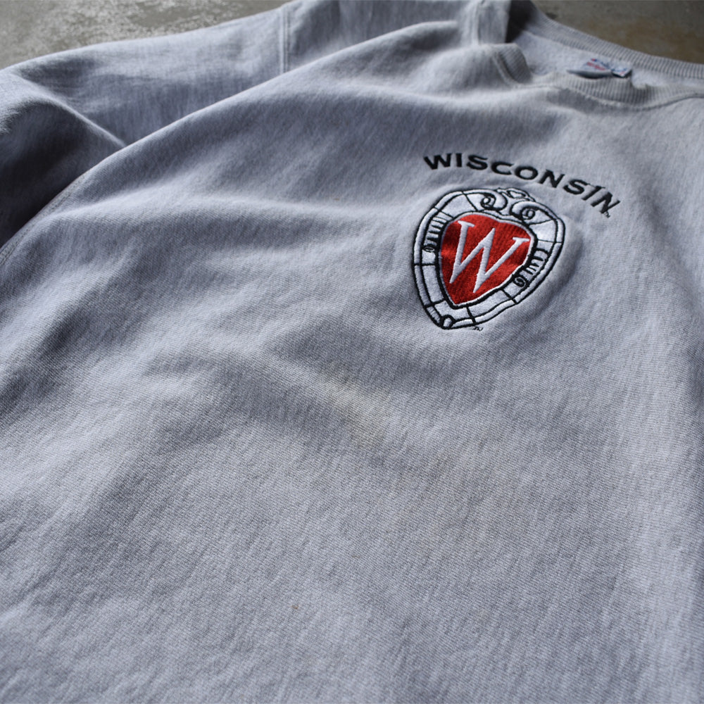 90's　Champion/チャンピオン “WISCONSIN” 刺繍ロゴ RWスウェット　221015