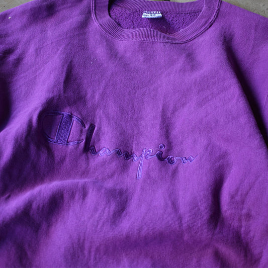 90's Champion/チャンピオン スクリプトロゴ刺繍 RWスウェット USA製 230213