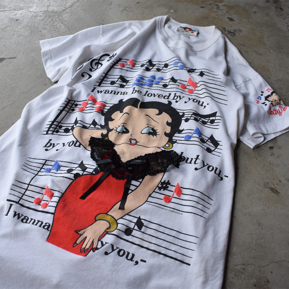 90's　Betty Boop/ベティ・ブープ “I Wanna Be Loved By You” Long Tee　USA製　220706