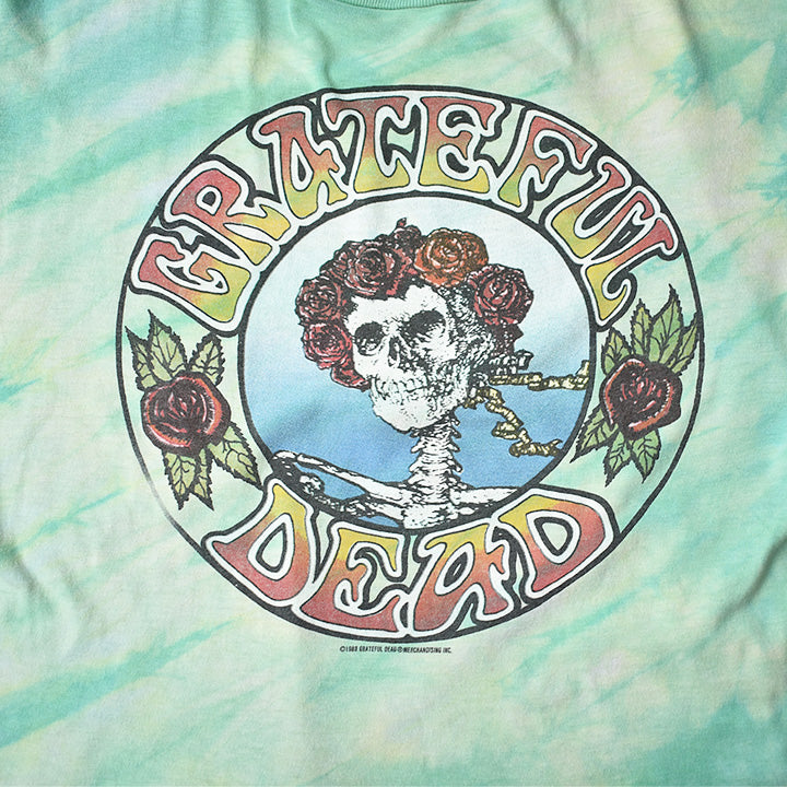 80's　Grateful Dead/グレイトフル・デッド　スカルローズ　タイダイTシャツ　コピーライト入り　