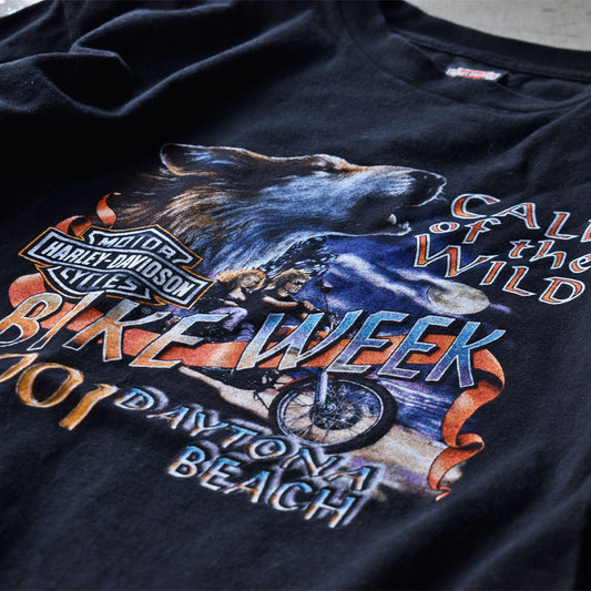 Y2K　Harley-Davidson/ハーレーダビッドソン “BIKE WEEK 2001” 両面プリント Tシャツ　230422H