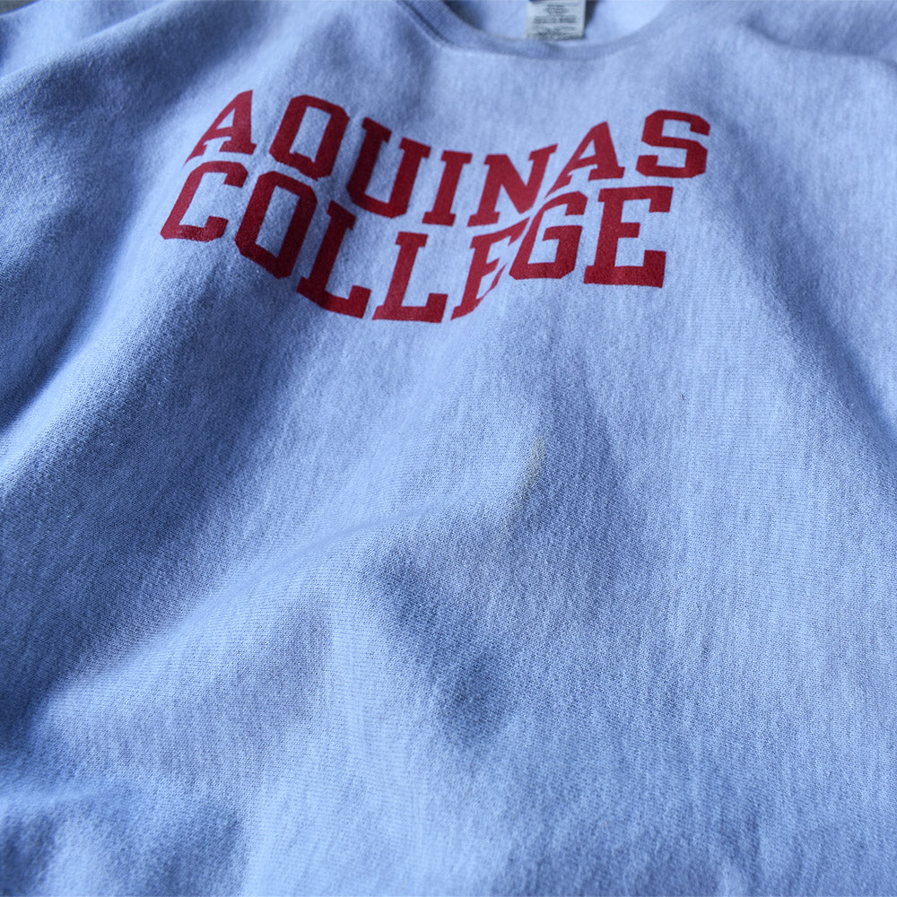 90's　Champion/チャンピオン "Aquinas College" 2段プリント RWスウェット　221021