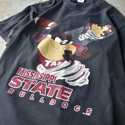 90's　”MISSISSIPPI STATE BULLDOGS” TAZ アメフト カレッジ Tee　USA製　220724