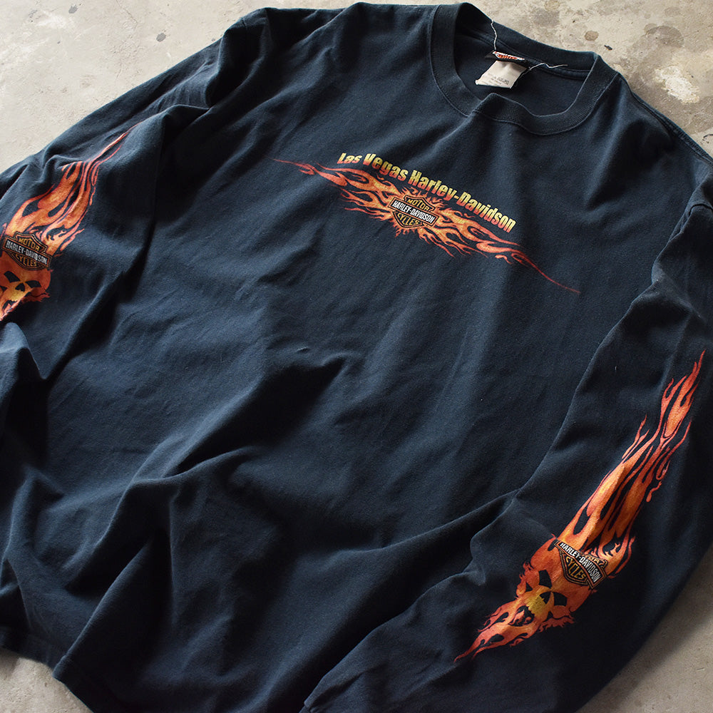 90's　Harley-Davidson/ハーレーダビッドソン　ファイヤーパターン！ Long sleeve Tee　220428