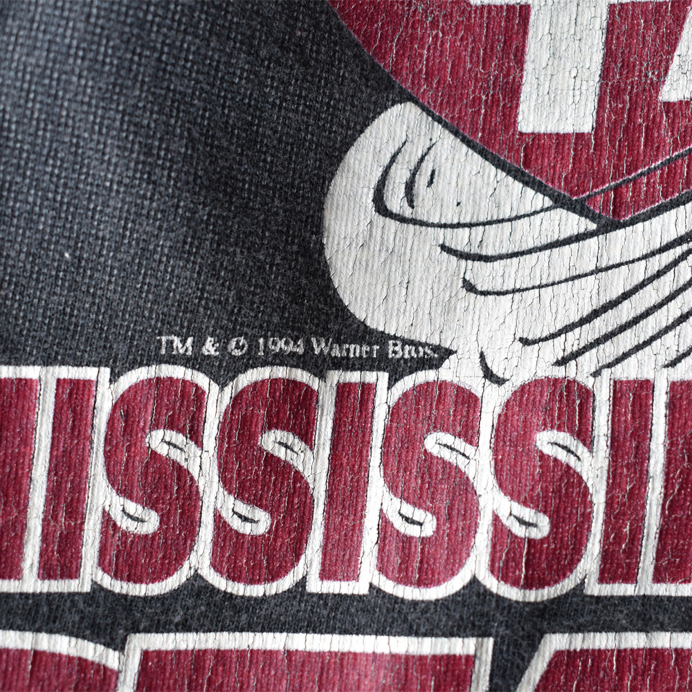 90's　”MISSISSIPPI STATE BULLDOGS” TAZ アメフト カレッジ Tee　USA製　220724