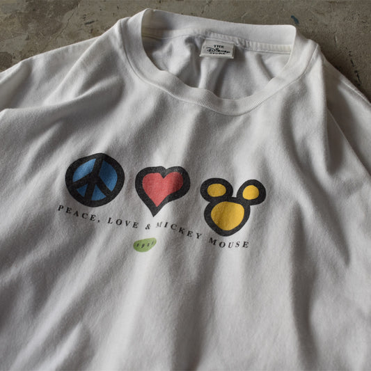 90’s　Disney/ディズニー ”PEACE, LOVE” Tee　USA製　220728