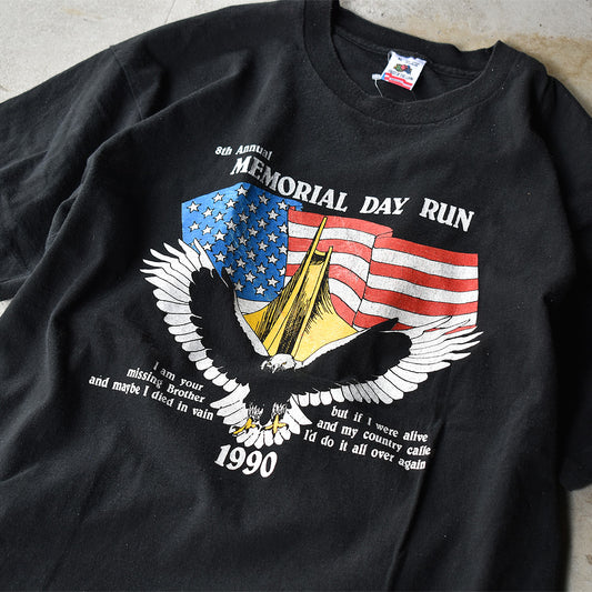 90’s “8th Annual MEMORIAL DAY RUN” 両面プリント バイクTシャツ USA製 220501