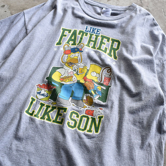 Y2K　The Simpsons/ザ・シンプソンズ 2XLサイズ！ "LIKE FATHER LIKE SON" Tee USA製　220527