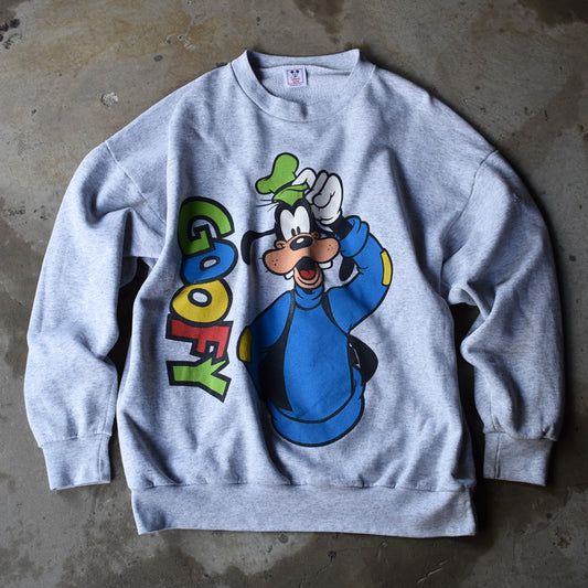 90's Disney “GOOFY” 両面プリント 海外アニメ キャラ スウェット USA製 230405H