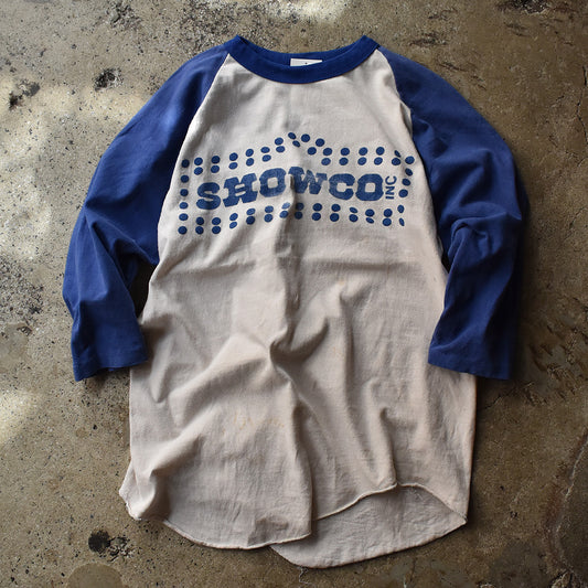 70's SHOWCO / Led Zeppelin "Tour'75 STAFF" ラグラン ロック Tシャツ 230415H