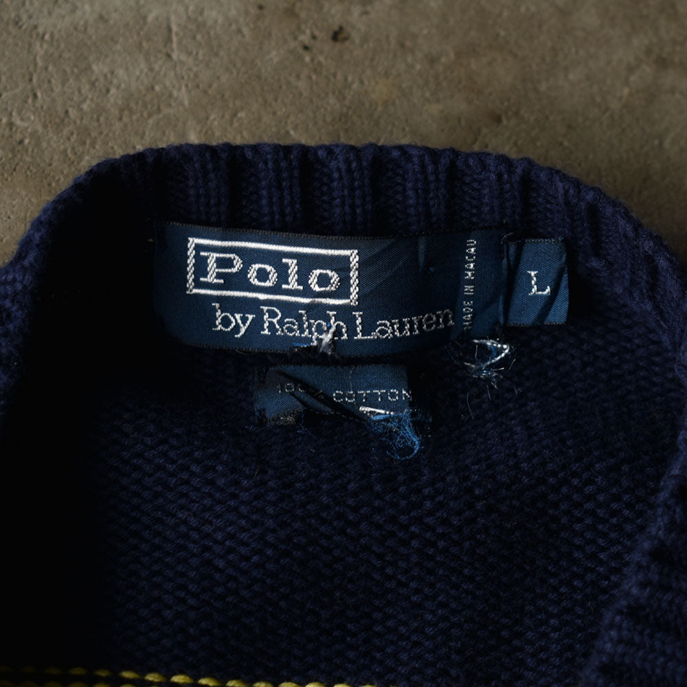 90's　Polo Ralph Lauren/ポロ ラルフローレン ボーダーニット コットンセーター　230222