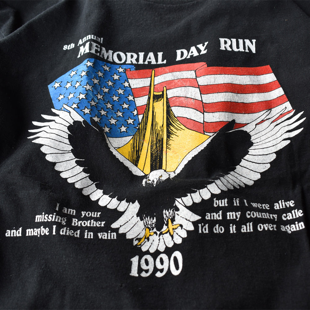 90's　“8th Annual MEMORIAL DAY RUN” Tee　USA製　220501
