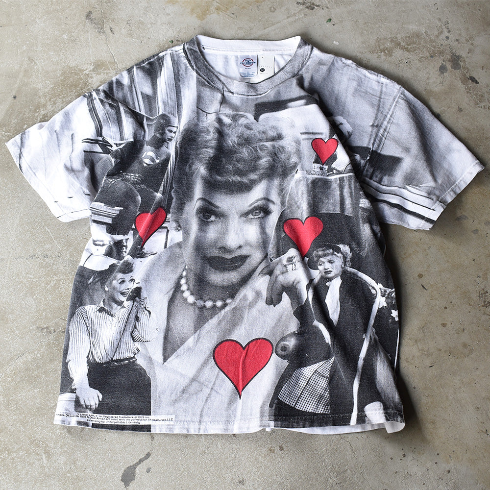 90's　I Love Lucy/アイ・ラブ・ルーシー “Lucille Ball” AOP Tee　USA製　220501
