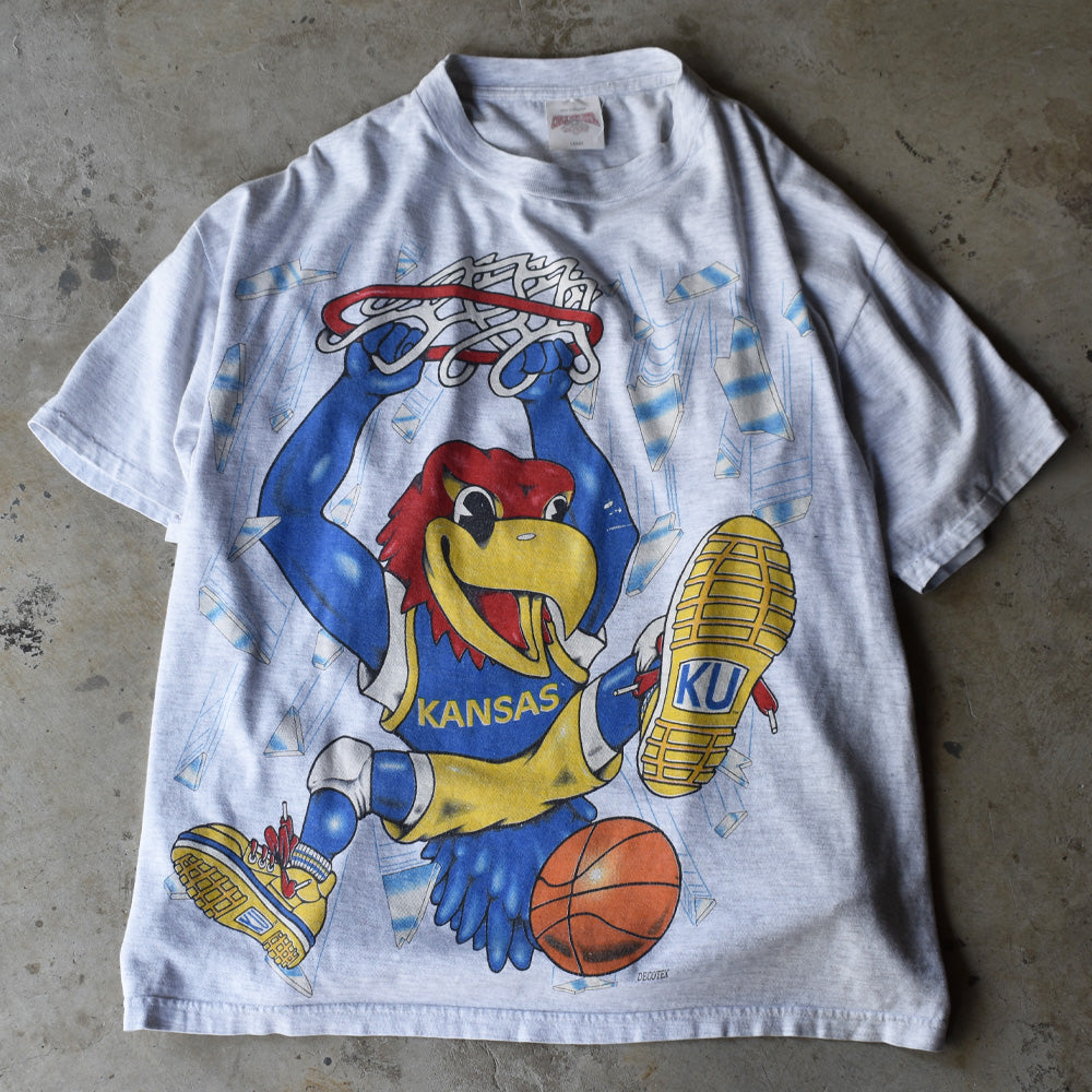 90's　“Kansas Jayhawks” バスケットボール カレッジ Tee　220724