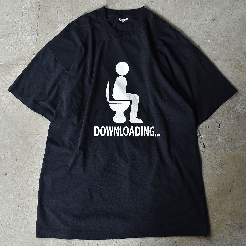 90’s　”DOWNLOADING...” ジョークTee　220719