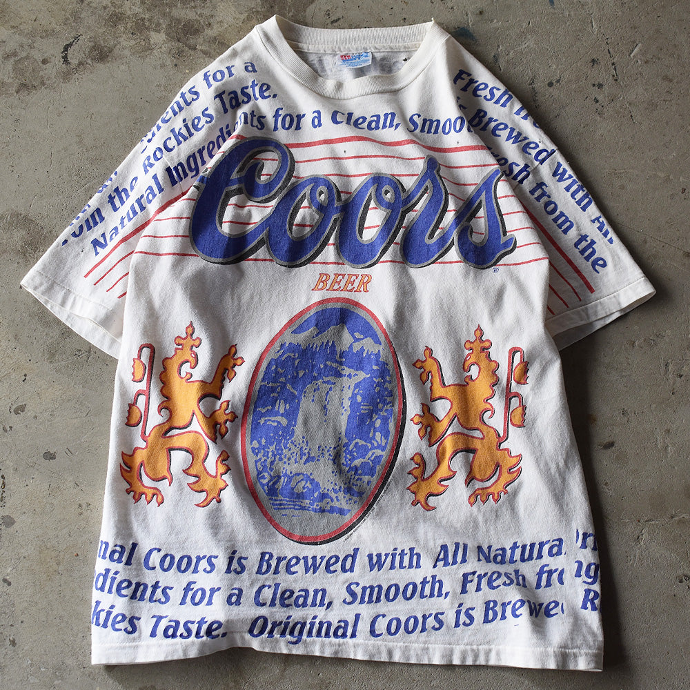 90's　Coors/クアーズ “BEER” AOP Tee　USA製　220429