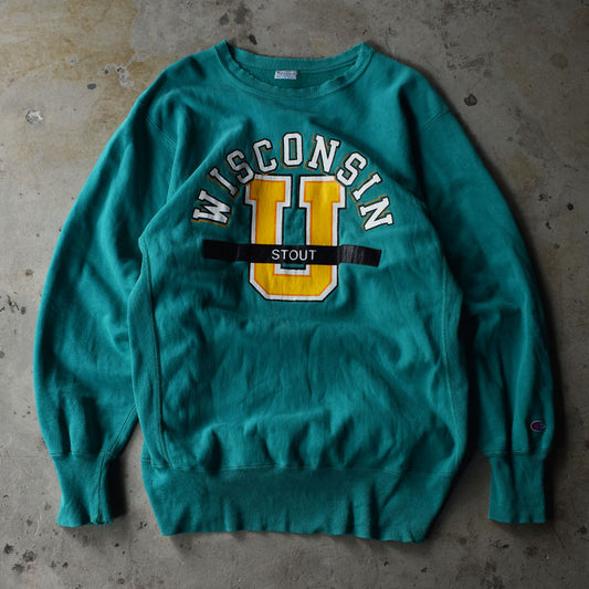 90's　Champion/チャンピオン “WISCONSIN U STOUT” RWスウェット　USA製　221201