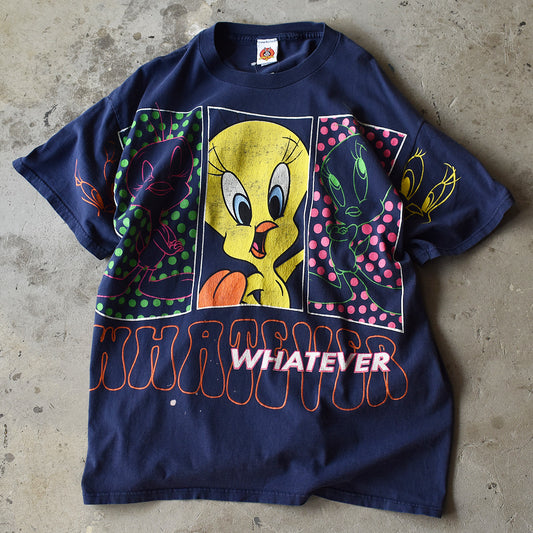 90's　Looney Tunes/ルーニー・テューンズ “WHATEVER” AOP Tee　USA製　220701