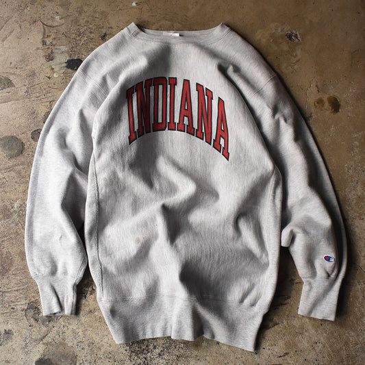 90's Champion "INDIANA" 染み込みプリント！ RWスウェット USA製 221104H