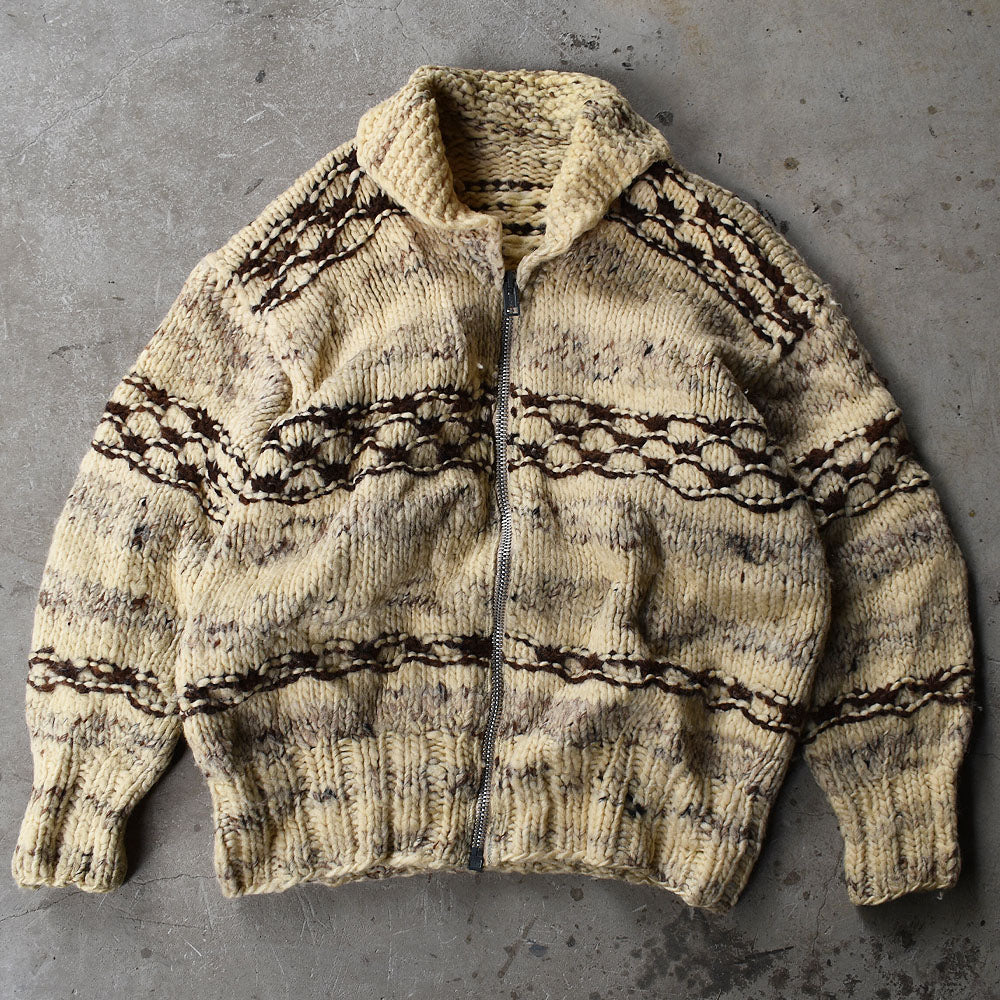 70-80's unknown CLIX ZIPPER アルミジップ カウチンセーター 230121