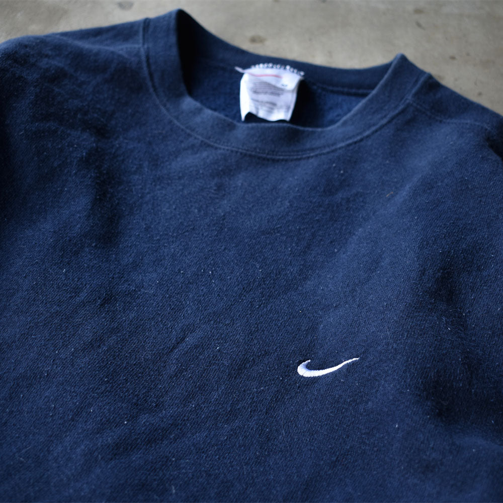 90’s　NIKE/ナイキ 刺繍 small swoosh logo NVY スウェット　230316