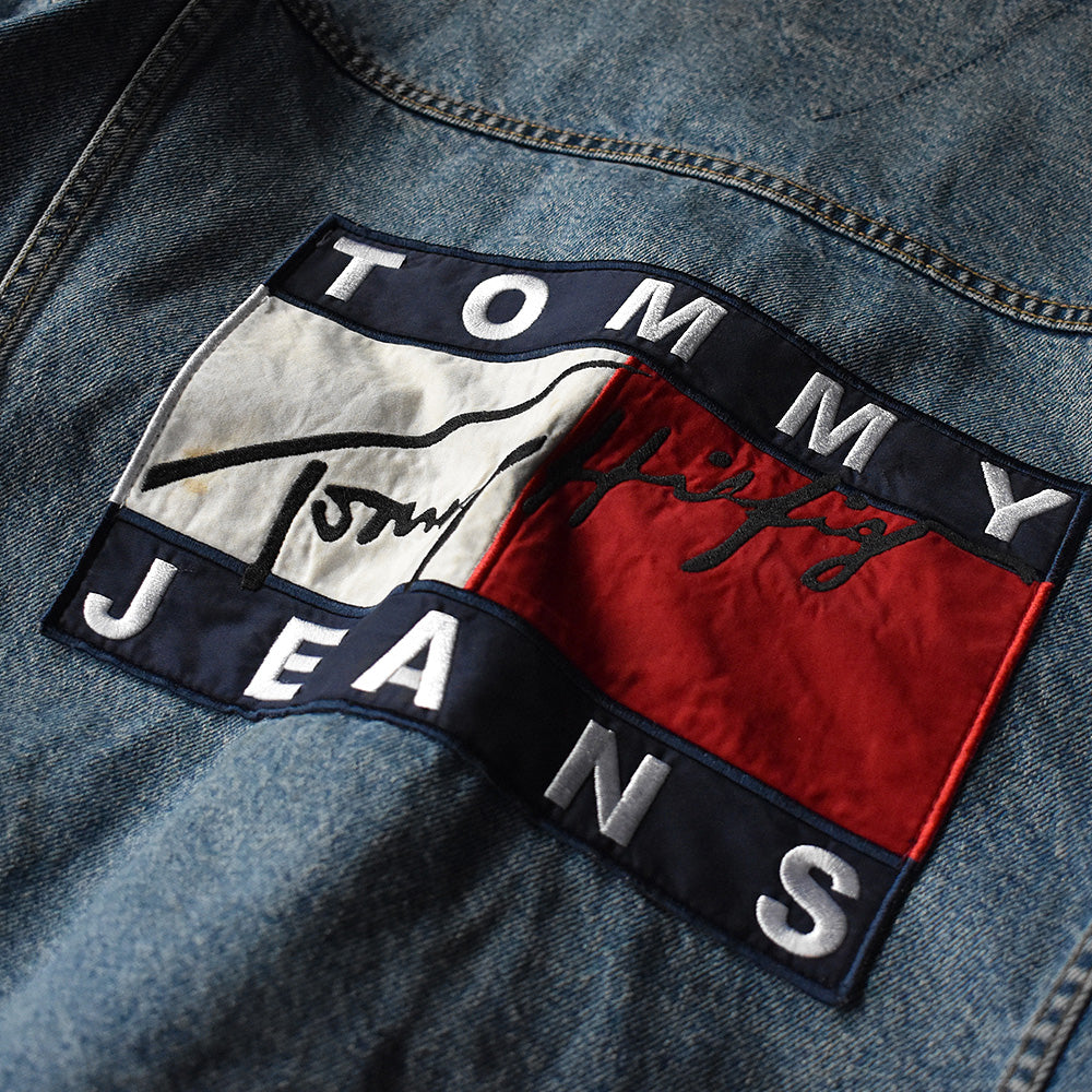 90's　TOMMY HILFIGER/トミー ヒルフィガー　"TOMMY JEANS Flag"　デニムジャケット　230204H