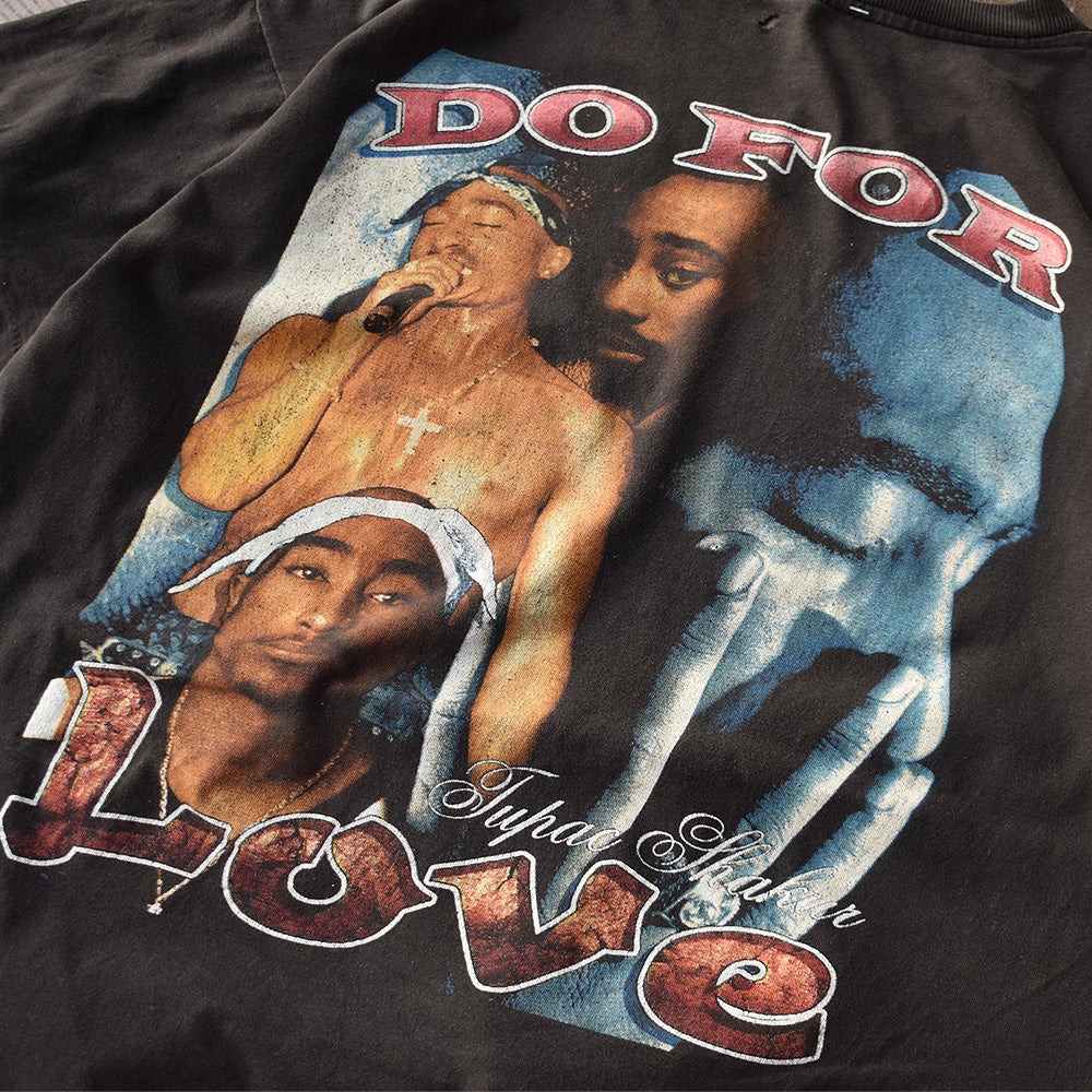 2pac 追悼Tシャツ DO FOR LOVE ヒップホップ ラップ ビンテージ-