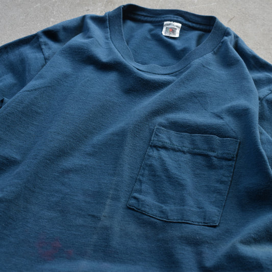 90's Fruit of the Loom/フルーツオブザルーム 無地 BLU Pocket Tee USA製 220803H